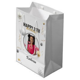 Happy Birthday Simple Custom Foto Gift Mittlere Geschenktüte