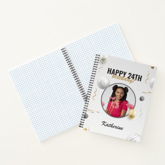 Happy Birthday Simple Custom Foto Gift Notizblock (Innenseite)