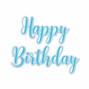 Happy Birthday Simple Minimalistisch Blue Typograf Aufkleber