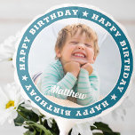 Happy Birthday Simple Modern Custom Foto Ballon<br><div class="desc">Dieses einfache und moderne Design besteht aus Serifentypografie und fügt ein individuelles Foto hinzu.</div>