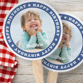 Happy Birthday Simple Modern Custom Foto Fächer