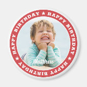 Happy Birthday Simple Modern Custom Foto Magnet (Vorne)