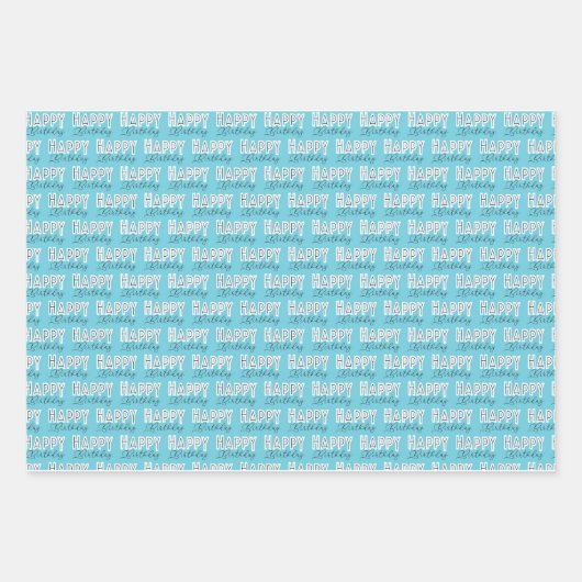 Happy Birthday Simple Typografy Geschenkpapier Set (Vorderseite 2)