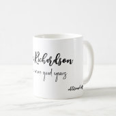 Happy Birthday Simple White Kaffeetasse (VorderseiteRechts)