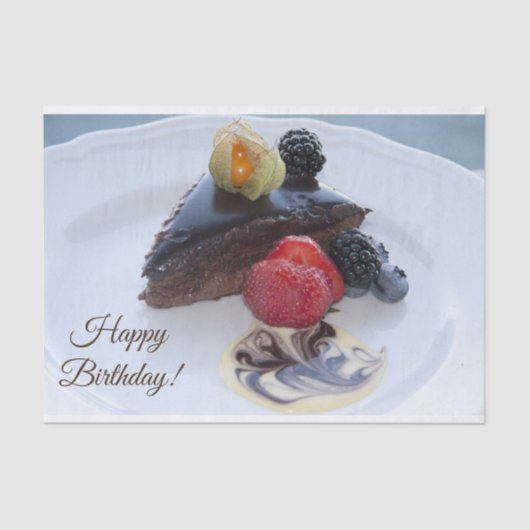 Happy Birthday Sinful Chocolate Cake Seidenpapier (Vorderseite)