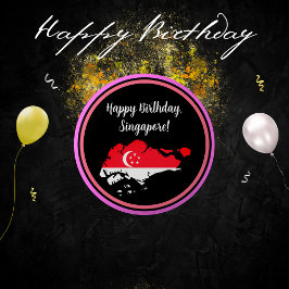 Happy Birthday Singapore National Day Button