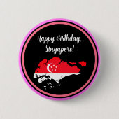 Happy Birthday Singapore National Day Button (Vorderseite)