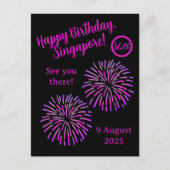 Happy Birthday Singapore National Day Postcard Postkarte (Vorderseite)