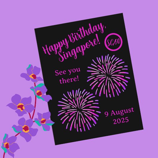 Happy Birthday Singapore National Day Postcard Postkarte