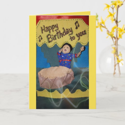 Happy Birthday Singer Karte (Gelbe Blume)