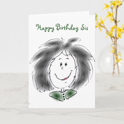 Happy Birthday Sis Karte (Gelbe Blume)