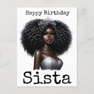 Happy Birthday Sista Melanin Frauen Schwarze Fraue Postkarte