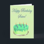 Happy Birthday Sister Birthday cake wünscht Karte<br><div class="desc">Viele weitere Designs in meinem Laden. Kontaktieren Sie mich,  um ein maßgeschneidertes Design für Sie zu haben!</div>