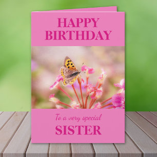 Happy Birthday Sister Butterfly Karte