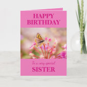 Happy Birthday Sister Butterfly Karte (Vorderseite)