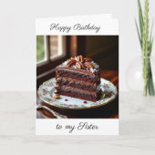 Happy Birthday Sister | Chocolate Cake Karte (Vorderseite)