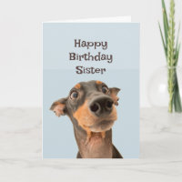 Happy Birthday Sister Funny Dog Spaß Card