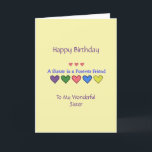 Happy Birthday Sister - GH Card Karte<br><div class="desc">Christliche Geburtstagskarte für Sister!   Enthält Bibelkomalnummern 6:24-26 (NKJV) und Text im Inneren.</div>