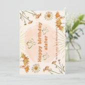 Happy birthday sister greetings einladung (Stehend Vorderseite)