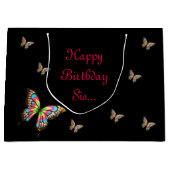 Happy Birthday Sister Große Geschenktüte (Vorderseite)