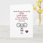 Happy Birthday Sister - I Smile Card Karte (Gelbe Blume)