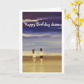 Happy Birthday Sister Karte (Gelbe Blume)