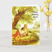 Happy Birthday Sister Karte (Gelbe Blume)