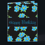 Happy Birthday Sister Karte<br><div class="desc">Stilvolle Papier Geburtstagskarte in blauen Blumenmuster,  fröhliches farbenfrohes Muster. Text kann bei jedem Anlass personalisiert werden,  und das Blume-Bild kann auf eigene Fotos geändert werden,  um eine unvergessliche Geburtstagskarte zu erstellen.</div>