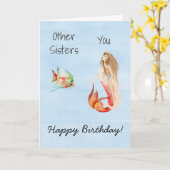 Happy Birthday Sister Mermaid Lover Karte (Gelbe Blume)