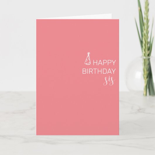 Happy Birthday Sister minimalistisch simpel Karte (Vorderseite)