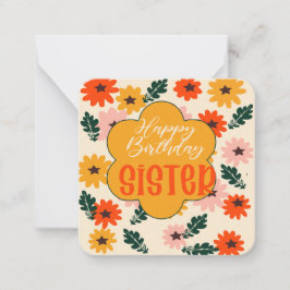 Happy Birthday Sister Mitteilungskarte