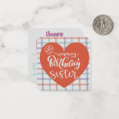 Happy Birthday Sister Mitteilungskarte (Vorderseite/Rückseite Beispiel)