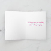 Happy Birthday Sister Pink Cosmos Flowers Karte (Innenseite)