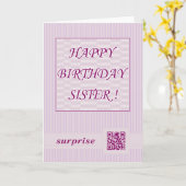 Happy Birthday Sister!QR Video Greeting Card Code. Karte (Gelbe Blume)