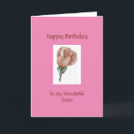 Happy Birthday Sister - Rose Card Karte<br><div class="desc">Christliche Geburtstagskarte für Sister!   Enthält Bibelkomalnummern 6:24-26 (NKJV) und Text im Inneren.</div>