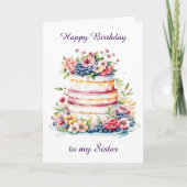 Happy Birthday Sister | Sentimental Personalisiert Karte (Vorderseite)