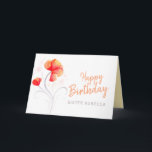 Happy Birthday sister watercolor orange wildflower Karte<br><div class="desc">Beautiful stylized loose wash watercolor wildflowers in orange,  white and grey art floral sister birthday card. Customize with your own recipient's name and own message inside. Designed by Sarah Trett for www.mylittleeden.com</div>