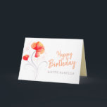 Happy Birthday sister watercolor orange wildflower Karte<br><div class="desc">Beautiful stylized loose wash watercolor wildflowers in orange,  white and grey art floral sister birthday card. Customize with your own recipient's name and own message inside. Designed by Sarah Trett for www.mylittleeden.com</div>