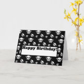 Happy Birthday Skulls Template Karte (Gelbe Blume)