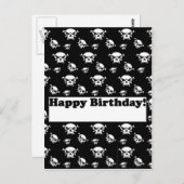 Happy Birthday Skulls Template Postkarte (Vorne/Hinten)