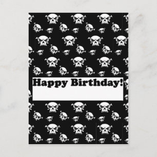 Happy Birthday Skulls Template Postkarte