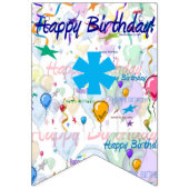 Happy Birthday Sky Blue/Personalize Bunting Flags Wimpelkette (Erste Fahne)