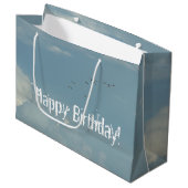 Happy Birthday Sky Große Geschenktüte (Vorderseite Schrägansicht)