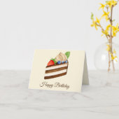 Happy Birthday Slice of Chocolate Berry Cake Karte (Gelbe Blume)