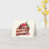 Happy Birthday Slice von Strawberry Chocolate Cake Karte (Gelbe Blume)