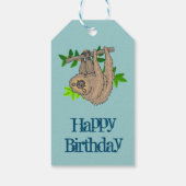 Happy Birthday Sloth Geschenkanhänger (Rückseite)