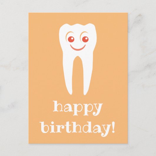 Happy Birthday Smiles Tooth Postcard Postkarte (Vorderseite)
