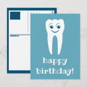 Happy Birthday Smiling Tooth Postkarte (Vorne/Hinten)