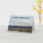 Happy Birthday Snow Geese bei Squaw Bake Refuge Karte (Gelbe Blume)