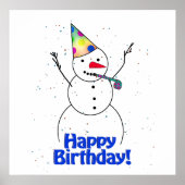 Happy Birthday Snowman Poster (Vorne)